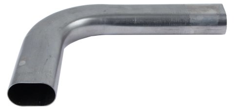 Exhaust Bend - 90 Degree - Oval - 3 in Diameter - Short Radius - Steel - Natural - Each
