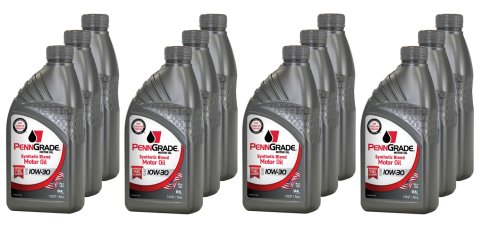 Motor Oil - Synthetic Blend - 10W30 - Semi-Synthetic - 1 qt Bottle - Set of 12
