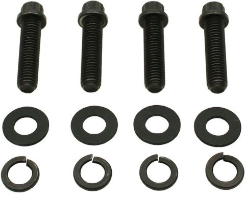 Bellhousing Bolt Kit - 1/2-13 in Thread - 2 in Long - 12 Point Head - Washers Included - Chromoly - Black Oxide - Set of 4