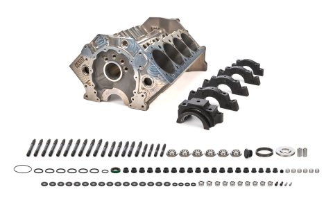 Engine - Bare Block - HD - 4.125 in Bore - 8.865 in Deck - 350 Mains - 4-Bolt Mains - Aluminum - Small Block Chevy - Each