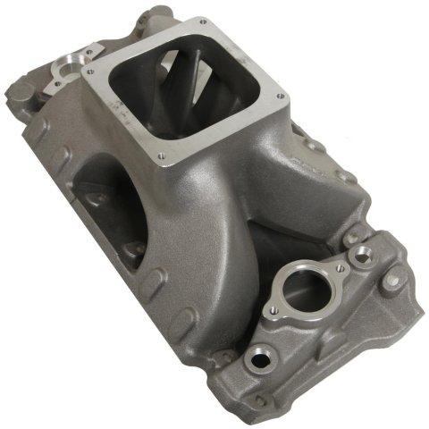 Intake Manifold - Dominator Flange - Single Plane - Oval Port - Aluminum - Natural - Big Block Chevy - Each