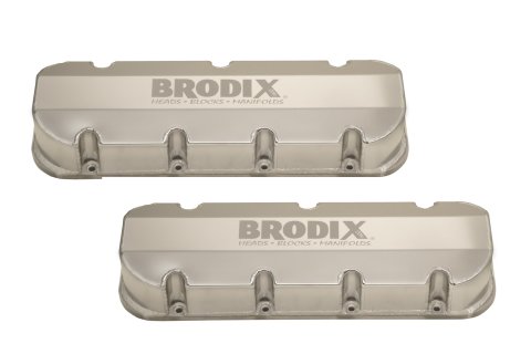 Valve Cover - Tall - Brodix Logo - Fabricated Aluminum - Natural - Big Block Chevy - Pair