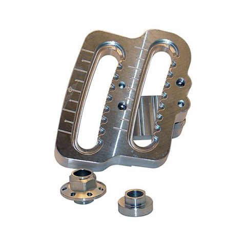 Panhard Bar Bracket - Frame Mount - Clamp-On - Double Adjustable - Aluminum - Natural - 2 in Square Tubing - Each
