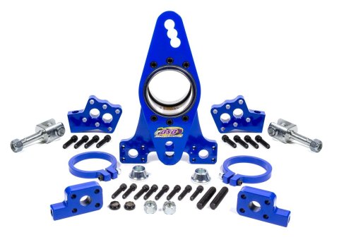 Birdcage - XD Series - Passenger Side - 3.000 in ID Bearing - Double Bearing - Double Shear - Axle Clamps / Hardware / Shock Mounts - Steel - Blue Powder Coat - Universal - Kit