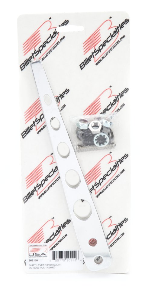 Shifter Stick - Outlaw - Straight - 10 in Length - 3/8-16 in Thread - Hardware Included - Aluminum - Polished - Tremec TKO-500 / 600 and T56 - Each
