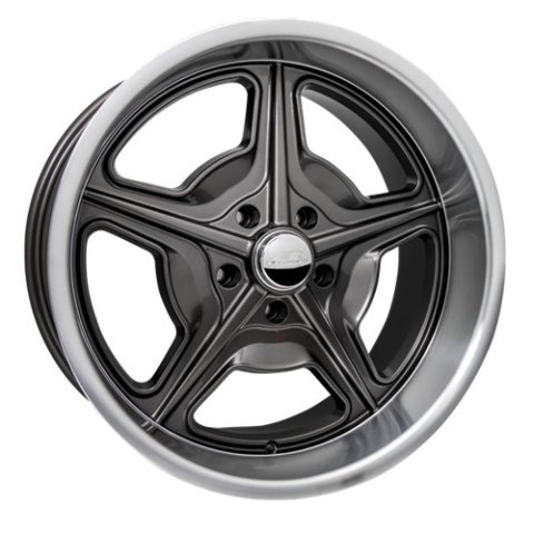 Wheel - Speedway - 18 x 8 in - 4.500 in Backspace - 5 x 4.75 in Bolt Pattern - Aluminum - Titanium Powder Coat Center - Polished Lip - Each