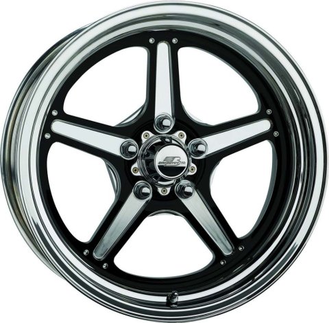Wheel - Street Lite - 15 x 8 in - 5.500 in Backspace - 5 x 4.75 in Bolt Pattern - Aluminum - Black Paint / Machined - Each