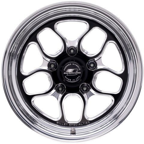 Wheel - Win Lite - 15 x 4 - 2.250 in Backspace - 5 x 4.50 in Bolt Pattern - Aluminum - Black Anodized / Machined Center - Polished Lip - Each