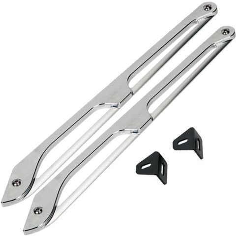 Fender Brace - Straight Razor Style - Stainless Hardware - Aluminum - Natural - GM F-Body 1967-69 - Pair