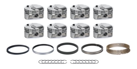 Piston and Ring - Forged - 4.310 in Bore - 1/16 x 1/16 x 3/16 in Ring Grooves - Plus 24.40 cc - Big Block Chevy - Kit