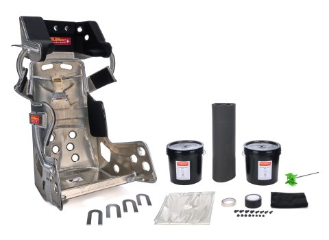 Seat and Cover - Sprint Advantage Slidejob - 16-1/2 in Wide - 10 Degree Layback - Molded Urethane Cover - Aluminum - Natural - Kit