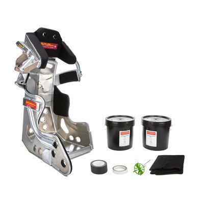 Seat and Cover - ProLite Slide Job Advantage - 17 in Wide - 10 Degree Layback - HANS Cut-Out - Molded Urethane Cover - Aluminum - Natural - Kit