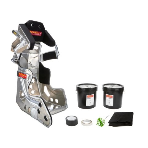 Seat and Cover - ProLite Slide Job Advantage - 18 in Wide - 10 Degree Layback - HANS Cut-Out - Molded Urethane Cover - Aluminum - Natural - Kit