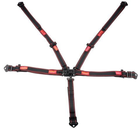 Harness - 5 Point - Latch and Link - SFI 16.1 - Pull Up Adjust - Bolt-In - Individual Harness - Black - Kit