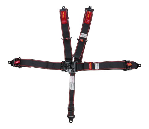 Harness - 5 Point - Latch and Link - SFI 16.1 - Pull Up Adjust - Bolt-In - Individual Harness - Black - Kit