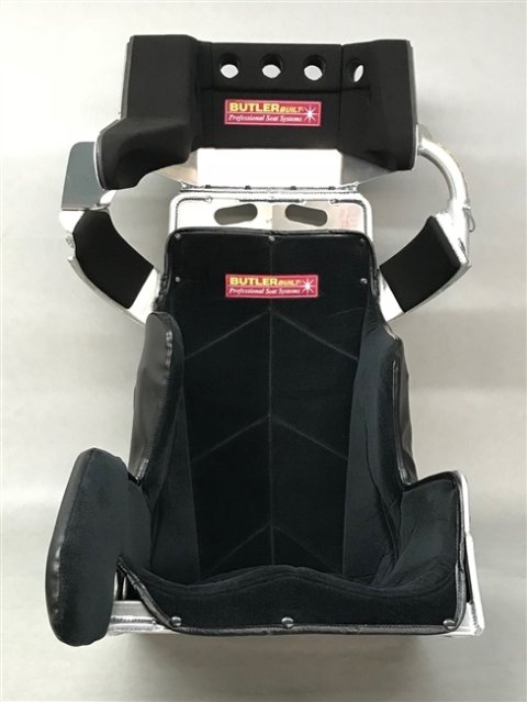 Seat and Cover - SFI Advantage II SlideJob - 16 in Wide - 20 Degree Layback - Black Cloth Cover Included - Aluminum - Natural - Kit