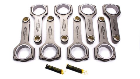 Connecting Rod - Compstar - H Beam - 6.385 in Long - Bushed - 7/16 in Cap Screws - ARPL19 Bolt - Forged - Steel - Big Block Chevy - Set of 8