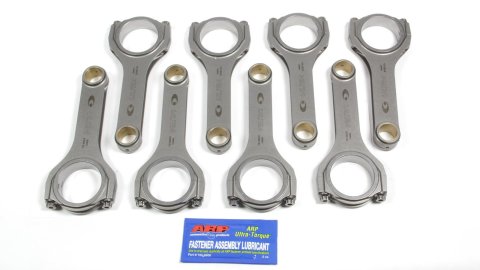 Connecting Rod - H Beam - 6.000 in Long - Bushed - 7/16 in Cap Screws - ARPL19 Bolt - Forged - Steel - Small Block Chevy - Set of 8