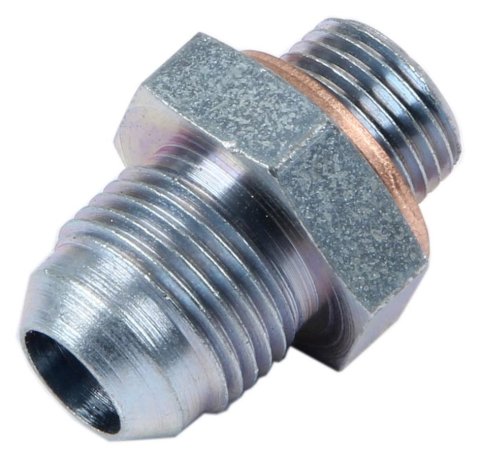 Fitting - Adapter - Straight - 8 AN Male to 5/8-18 in Male - Steel - Zinc Plated - Each