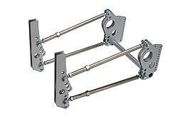 Four Link Kit - Weld-On - Heavy Duty Pro - 1 x 0.156 in Tubes - Lateral Support Bar - Shock Mount Brackets - Steel - Natural - 3 in Axle Tubes - Kit