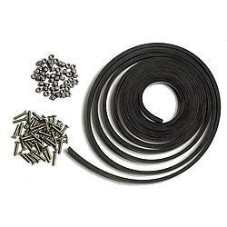 Windshield Installation Kit - 15 ft 1/4 in Thick Rubber Seal - 50 Stainless Counter Allen Screws / Lock Nuts - Universal - Kit