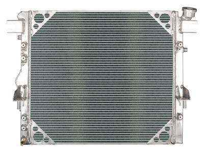 Radiator - XD - 28.75 in W x 21.656 in H x 2.5 in D - Passenger Side Inlet - Passenger Side Outlet - Aluminum - Polished - Mopar Gen III Hemi / GM LS-Series - Jeep Wrangler JK 2007-18 - Each