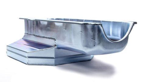Engine Oil Pan - Competition - Rear Sump - 8 qt - 7 in Deep - Steel - Zinc Plated - 2-Piece Seal - Small Block Chevy - Each