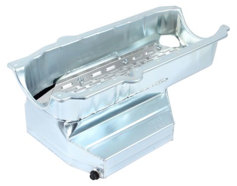 Engine Oil Pan - Road Race - Rear Sump - 8 qt - 7 in Deep - Steel - Zinc Plated - 1-Piece Seal - Small Block Chevy - Each