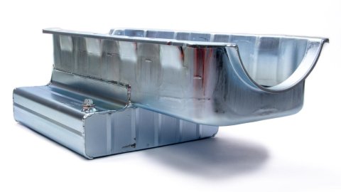 Engine Oil Pan - Rear Sump - 10 qt - 8 in Deep - Steel - Zinc Plated - 1-Piece Seal - Big Block Chevy - Each