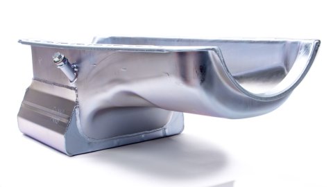 Engine Oil Pan - Street / Strip - Rear Sump - 8 qt - 8 in Deep - Stock Core - Steel - Zinc Plated - 2-Piece Seal - Big Block Chevy - Each
