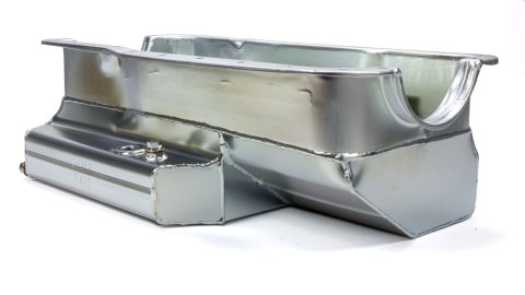Engine Oil Pan - Competition - Rear Sump - Baffled - 10.5 qt - 7 in Deep - Steel - Zinc Plated - Small Block Ford - Each