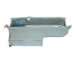 Engine Oil Pan - Street / Strip / Oval Track / Marine / Road Race - Rear Sump - 7 qt - 7.75 in Deep - Steel - Zinc Plated - 2-Piece Seal - Small Block Chevy - Each