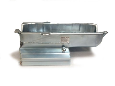 Engine Oil Pan - Circle Track - Rear Sump - 7 qt - 7 in Deep - Steel - Zinc Plated - 1-Piece Seal - Small Block Chevy - Each