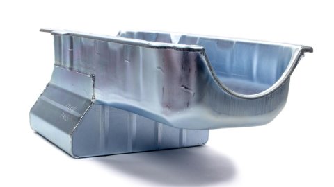 Engine Oil Pan - Street / Strip - Rear Sump - 8 qt - 8 in Deep - T Style Sump - Steel - Zinc Plated - 2-Piece Seal - Small Block Chevy - Each