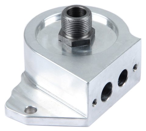 Oil Cooler Adapter - Sandwich - Bolt-On - Stock Oil Filter - Aluminum - Natural - LS1 Series Oil Pan - GM LS-Series - Each