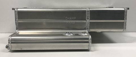 Engine Oil Pan - Rear Sump - 8 qt - 6.5 in Deep - Aluminum - Natural - 2-Piece Seal - Small Block Chevy - Each