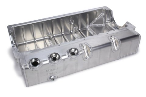 Engine Oil Pan - Pro Series - Asphalt Circle Track - Dry Sump - Three 12 O-Ring Ports Top Passenger Side - Aluminum - Natural - 2-Piece Seal - Dart / Brodix Spread Rail - Small Block Chevy - Each