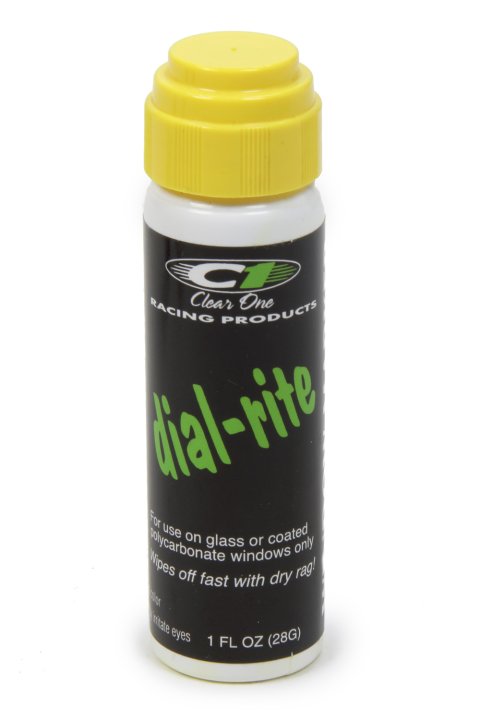 Dial-In Marker - Dial-Rite - Window - Yellow - Safe on Glass / Polycarbonate / Rubber - 1 oz Bottle / Applicator - Each