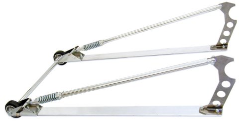 Wheelie Bar - Professional - Weld-On - 44 in Length - Sprung - Aluminum - Chrome - Universal - Kit