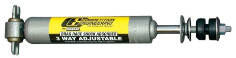 Shock - Drag - Monotube - 9.00 in Compressed / 14.10 in Extended - 1.63 in OD - 3 Way Adjustable - Steel - Gray Paint - Front - Each
