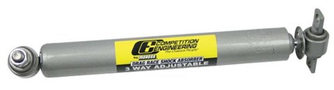 Shock - Drag - Monotube - 13.65 in Compressed / 22.87 in Extended - 1.63 in OD - 3 Way Adjustable - Steel - Gray Paint - Rear - Each