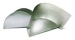 Wheel Tubs - 40 in Diameter x 20 in High x 23.25 in Wide - 24 Gauge - Beaded - Steel - Natural - Pair
