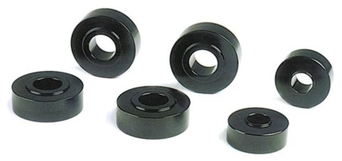 Body Mount Bushing - Aluminum - Black Anodized - GM F-Body / X-Body - Set of 6