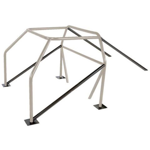 Roll Cage - Strut Kit - 10-Point - Weld-On - Door / Main / Rear Struts - Floor Plates - 1.625 in Diameter - Steel - Natural - Universal - Kit