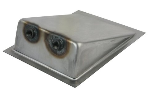 Fuel Tank Sump - Weld-On - 3/8 in NPT Female Bungs - 11 in Long x 7.375 in Wide x 3 in Tall - Steel - Natural - Universal - Each