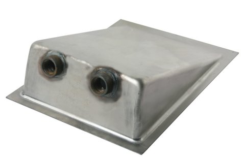 Fuel Tank Sump - Weld-On - 1/2 in NPT Female Bungs - 11 in Long x 7.375 in Wide x 3 in Tall - Steel - Natural - Universal - Each
