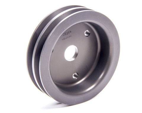 Crankshaft Pulley - V-Belt - 2 Groove - 5.875 in Diameter - Underdrive - Aluminum - Black Anodized - Short Water Pump - Small Block Chevy - Each