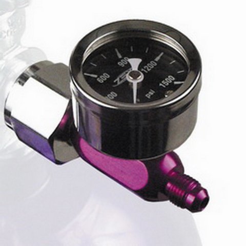 Nitrous Pressure Gauge - 0-1500 psi - Mechanical - Analog - Full Sweep - 1-1/2 in Diameter - 1/8 in NPT Port - Black Face - Kit