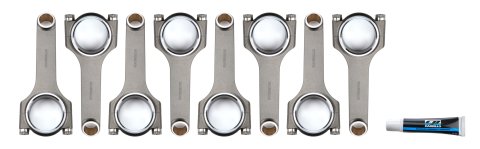 Connecting Rod - Pro-H - H Beam - 6.125 in Long - Bushed - 3/8 in Cap Screws - Steel - Small Block Chevy - Set of 8