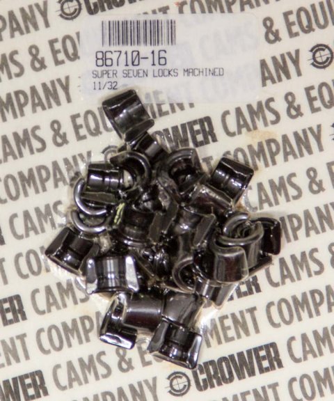 Valve Lock - Super 7 Degree - 11/32 in Valve Stem - Standard Height - Chromoly - Black Oxide - Set of 16